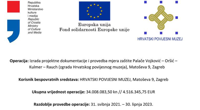 Izrada projektne dokumentacije i provedba mjera zaštite Palače Vojković – Oršić –
Kulmer – Rauch